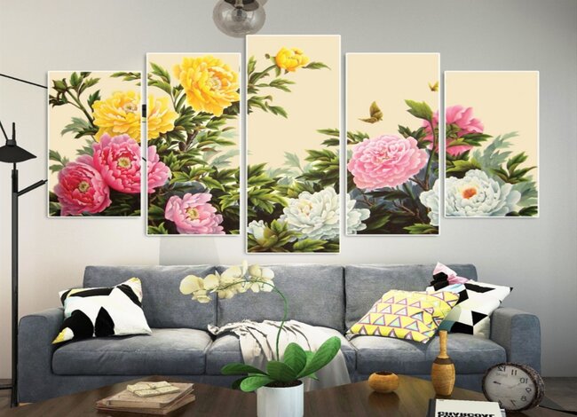 Bức tranh hoa mẫu đơn đẹp được dùng trang trí nhà